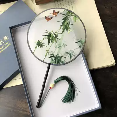 Su embroidery double-sided embroidery Group fan Palace ancient style Hanfu fan pure handmade Chinese style abroad Foreign Affairs gifts