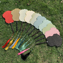 Su Embroidery Pure Color Ensemble Fan Ancient Palace Fan Boutique Pure Handmade Bypass Silk Craftsmanship Classical Fan-Purple Light Sandalwood