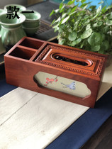 Su embroidery handmade embroidered Suzhou embroidery sub-flower pear wood dining towel paper box pen holder gift handicraft upscale with the hand