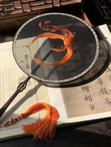 Su Embroidery Fan Pure Handmade Embroidery Fire Phoenix Double-sided Embroidered Fan boutique Suzhou China Wind Han Costume Accessories Fan