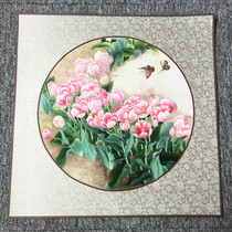 Su embroidery single-sided embroidery boutique finished handmade living room hanging painting soft frame round flower gift embroidery decorative painting gift