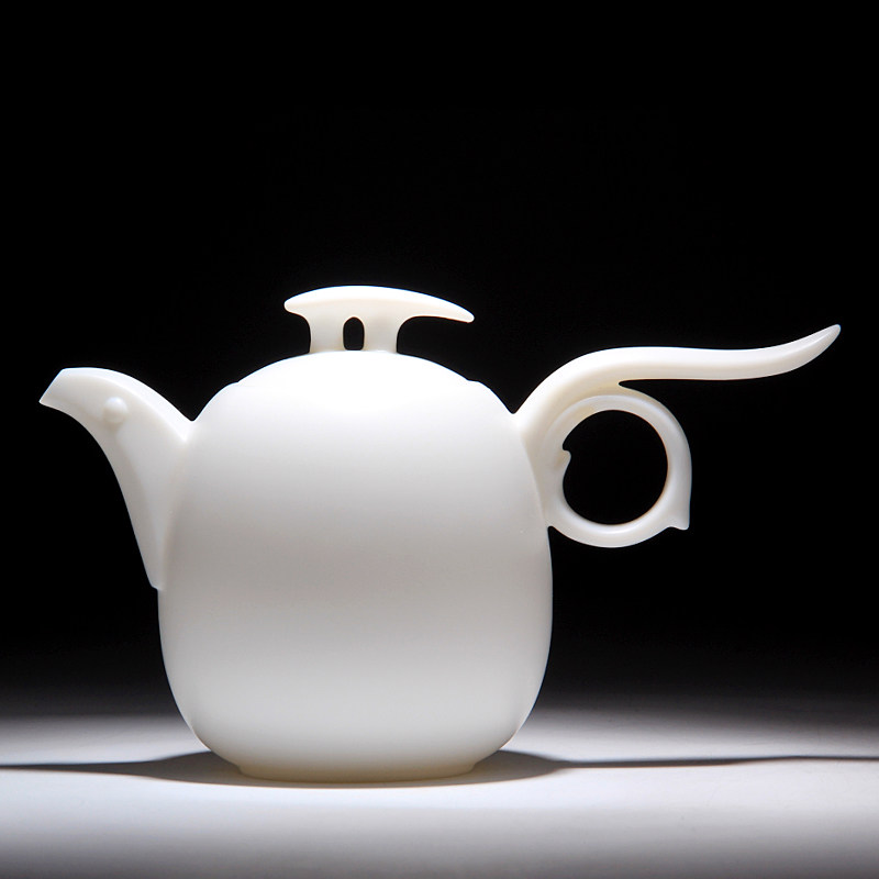 Mingyuan FengTang dehua white porcelain clay kaolin to suggest the teapot kung fu tea teapot single pot pot, pot of the crane by hand