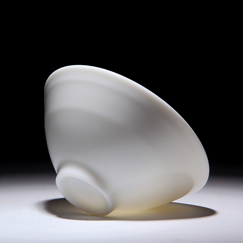 Mingyuan FengTang dehua white porcelain frozen jade porcelain teacup manual classic hat to glass glaze high white ceramic sample tea cup