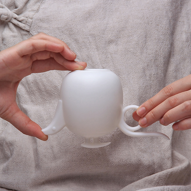 Mingyuan FengTang dehua white porcelain clay kaolin to suggest the teapot kung fu tea teapot single pot pot, pot of the crane by hand