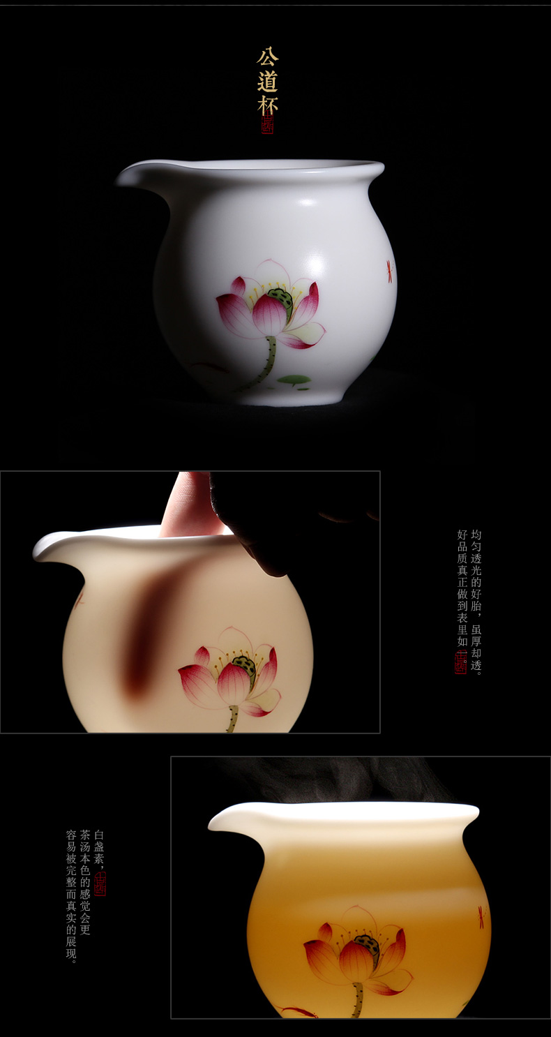 Mingyuan FengTang dehua white porcelain hand sign the bottom style kung fu tea set all hand hand made lotus teapot teacup