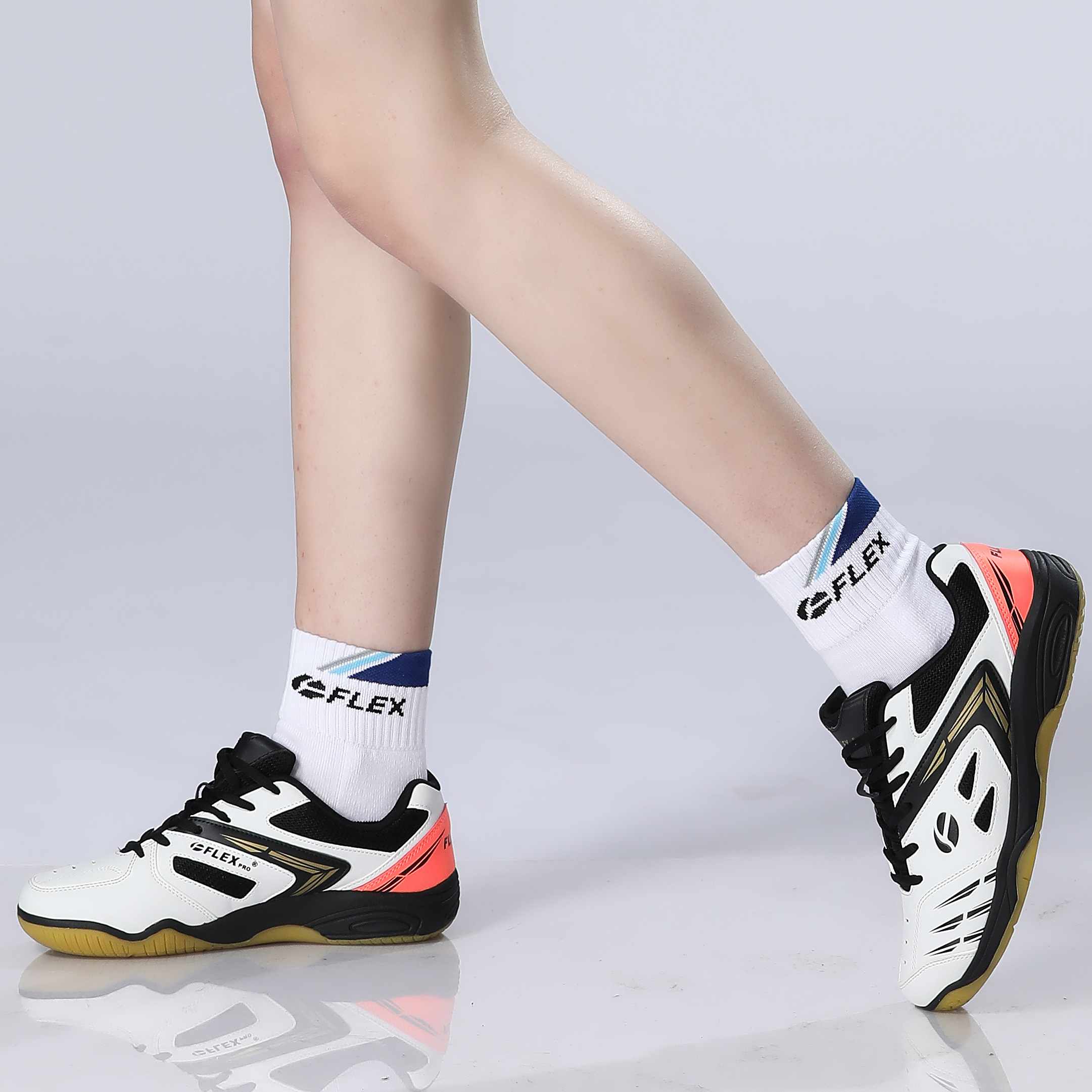 FLEX Fares men and women's badminton professional rubber anti-slip shock absorbing ultra light white sneakers-Taobao
