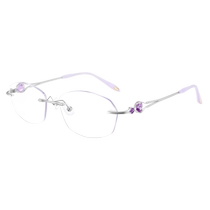 Womens reading glasses anti-blue light anti-radiation frameless edge-cut high-definition reading glasses for the elderly high-end brand women