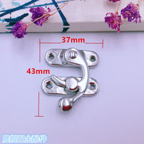 Silver large horn lock hook gift box wooden box iron box buckle box lock hook up and down lock cosmetic box Green hook