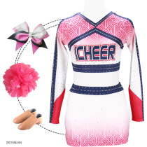 People-friendly cheerleading clothing pink flower ball cheerleading competition clothing sports meeting art performance clothing boys and girls