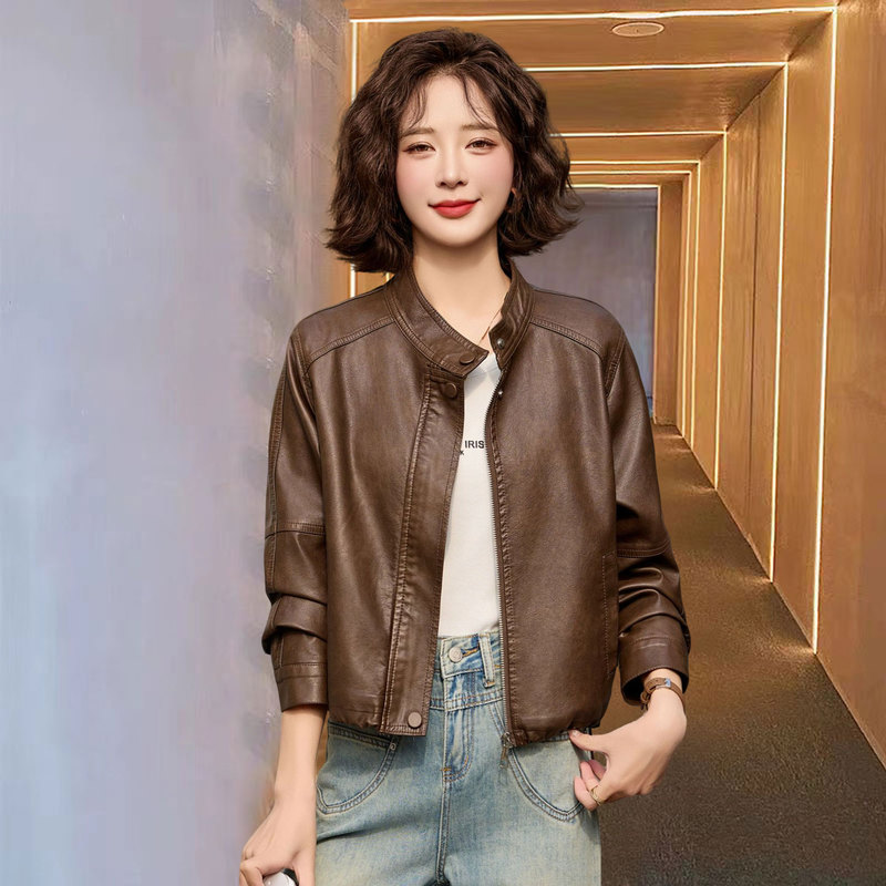 Haining Genuine Leather Jacket for Women, Popular 2025 New Model, Stylish and Elegant Loose-Fitting Sheepskin Jacket, Short Coat