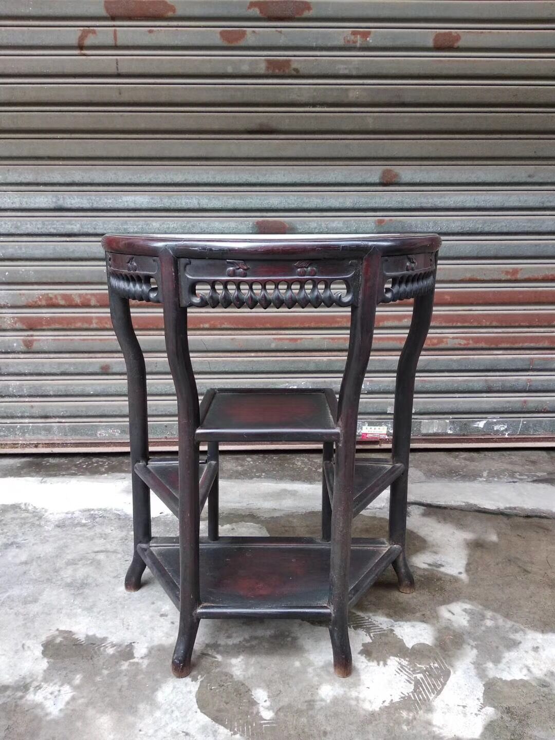 The Qing Dynasty Republic of China's old red wood and sour branches crescent table Qing Dynasty old acid branches old furniture Ming and Qing antique furniture-Taobao