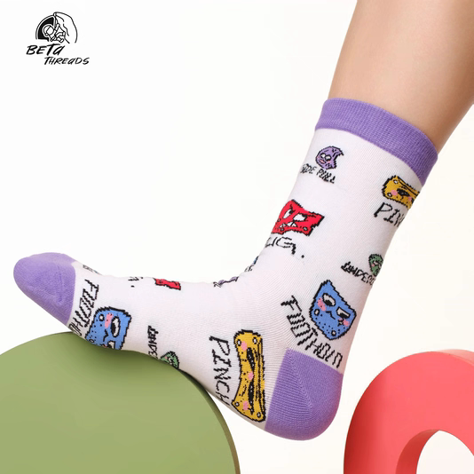 Beta Threads Original Design Attitude Rock Point Pure Cotton Breathable Socks (2 Pairs Pack) Beta Threads Original Design Attitude Rock Point Pure Cotton Breathable Socks (2 Pairs Pack)