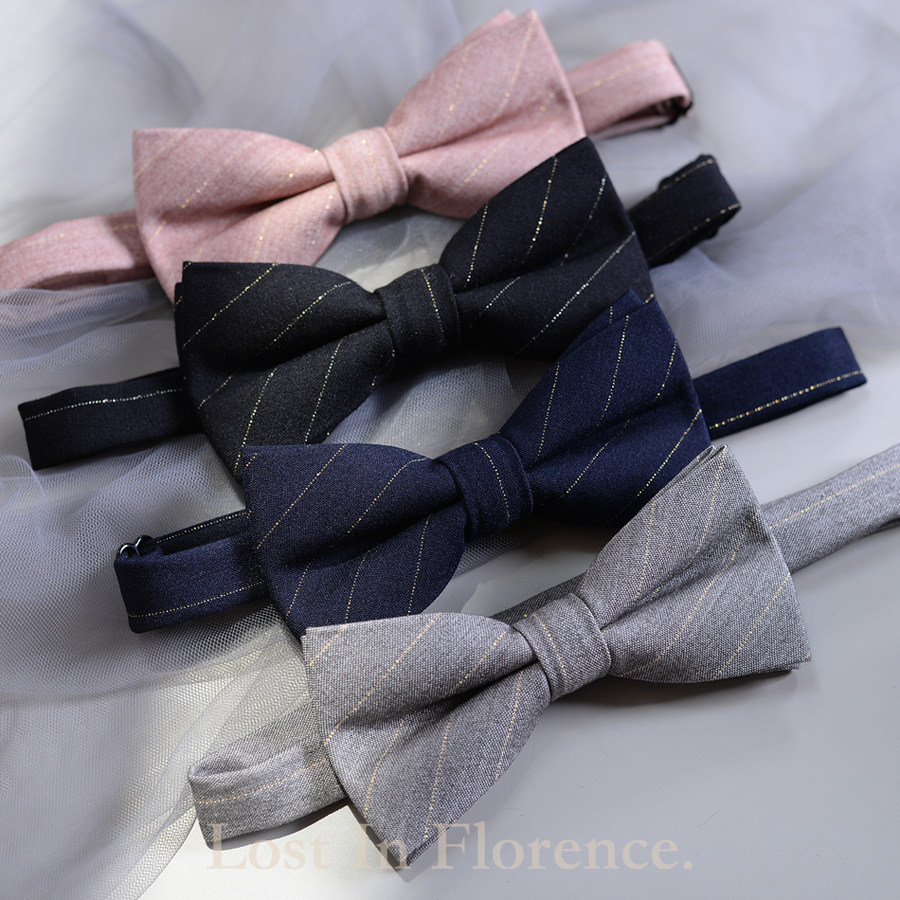 Collar Knot Male Dress Suit Butterfly Knot Positive Dress Grey Men's Pure Color Butterfly Knot Wedding Bridegroom Groom Black Tide-Taobao