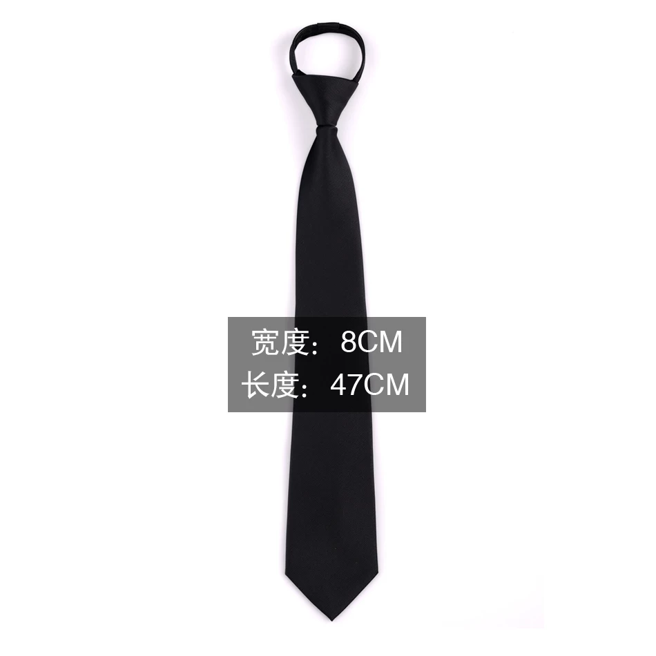 Tie Korean style, universal black, multiple lengths (47/38/30 cm) and width/zip options