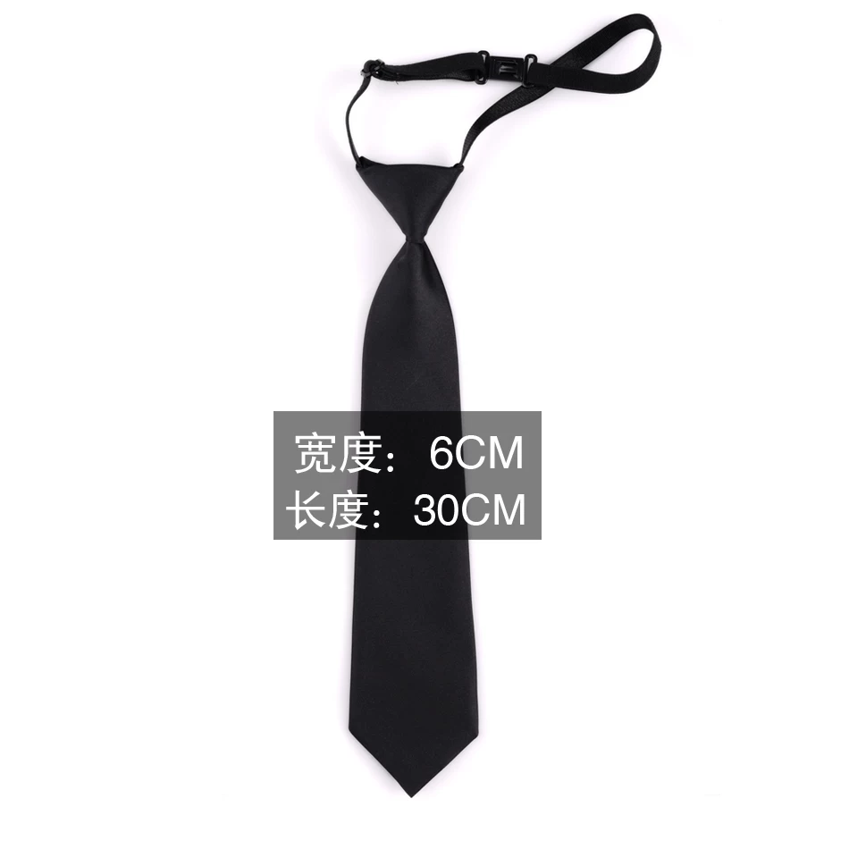 Tie Korean style, universal black, multiple lengths (47/38/30 cm) and width/zip options