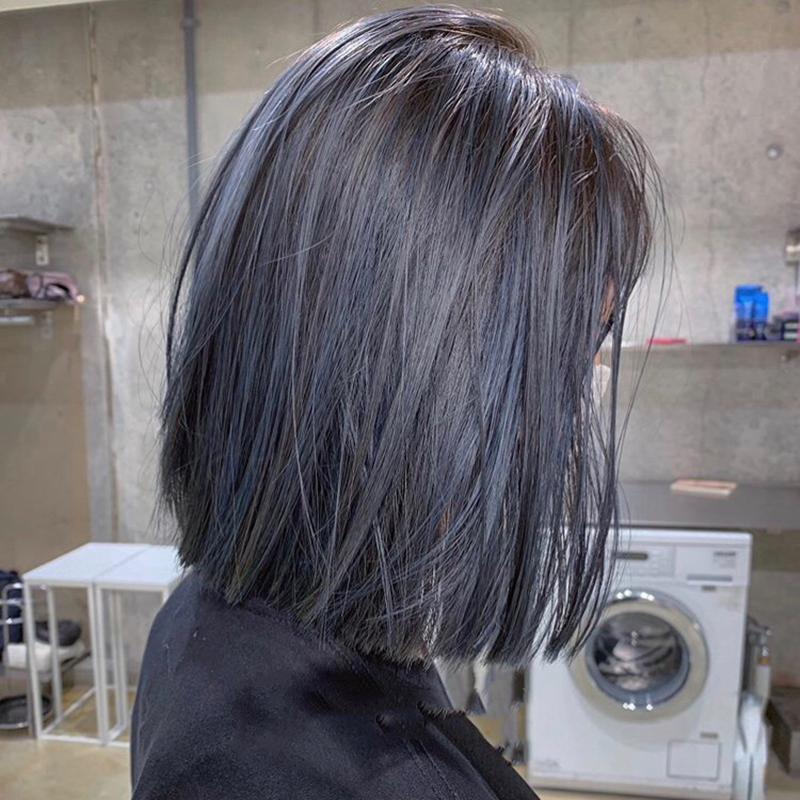 women's fog blue hair dye 2021 pop color white pure foam plant black tea hair dye cream at home