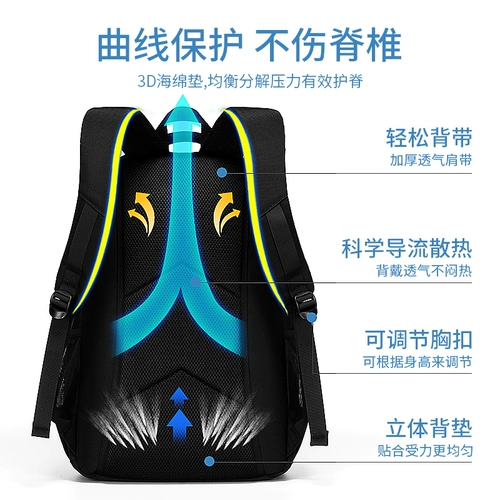 Школьный рюкзак со сниженной нагрузкой, вместительная и большая сумка через плечо, для средней школы, защита позвоночника