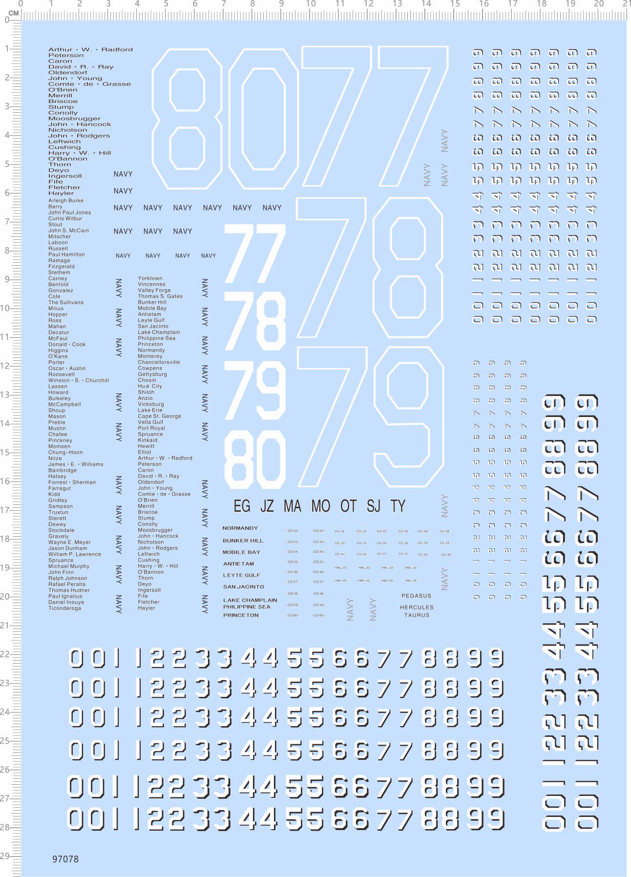 Ship model 1:350 US Modern Navy US Navy warships dedicated water sticker (97078)