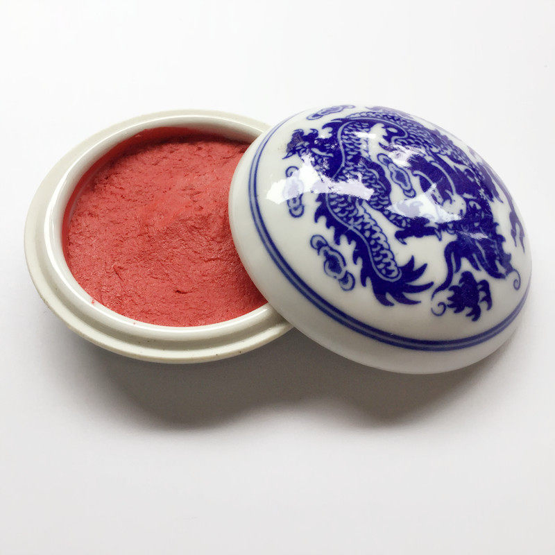 Seal Cartridge Print Clay Student Calligraphy And Calligraphy Special Ceramic Small Horn Big Blue Flower Porcelain China Sand Seal Engraving