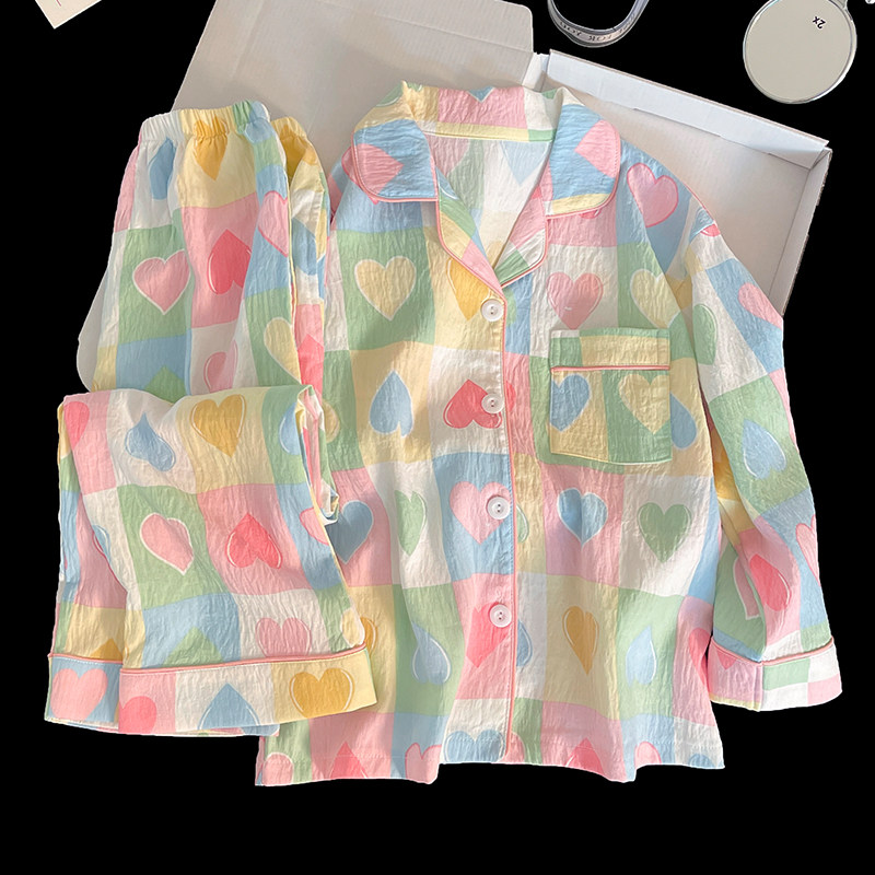 2026年新作 女の子用パジャマ、春秋スタイル、雲綿長袖、プリンセススタイル、中～大サイズの子供用夏用ホームウェア