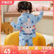 Girls pajamas spring and autumn cotton long sleeves thin set kids 13 little girls princess baby foreign style loungewear