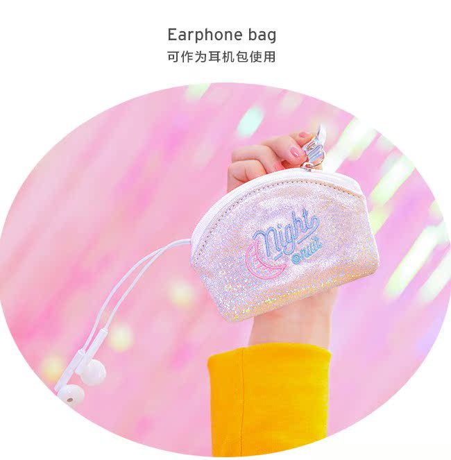 Bentoy sao mini xu ví laser sáng bóng gió cô gái túi tiền tai nghe túi lưu trữ nhỏ ví nữ mini