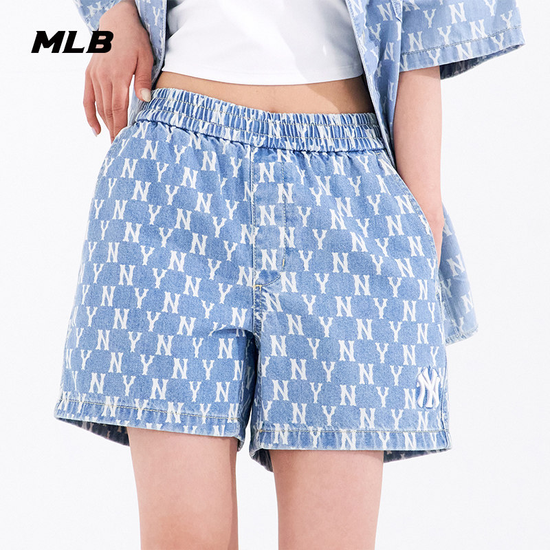 Mlb Men's and Women's Couple Denim Shorts Retro Vintage Sports Versatile Casual Pants Summer Dpm40