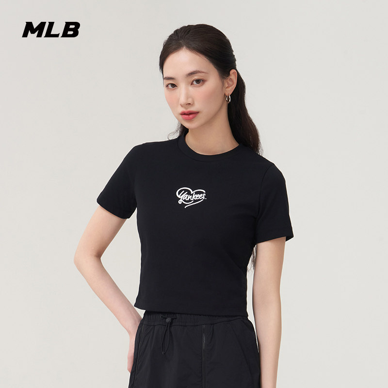 Mlb Women's Fashionable Heart-Shaped Versatile Slim-Fit Short Casual T-Shirt Summer New Style Tsh04