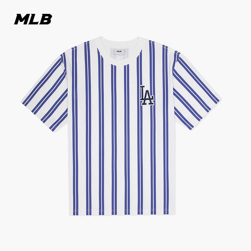 Mlb Men's and Women's Couple Fashion Striped Sports T-Shirt Casual Loose Short-Sleeved Summer Tsecd