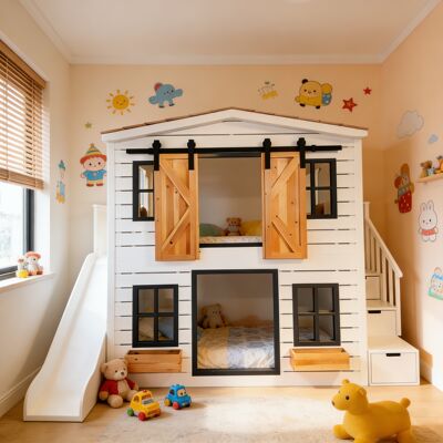 All-solid wood non-interfering bunk beds, secret base, children's beds, small-sized apartments, ladder cabinets, tree houses, bunk beds and double-decker beds