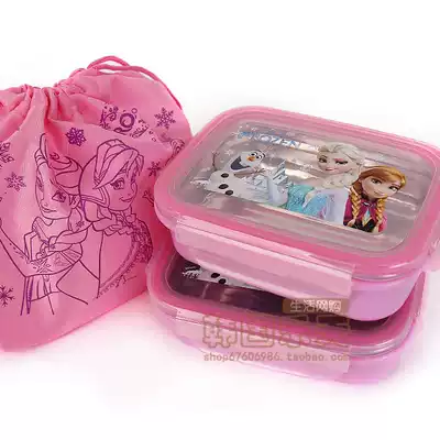 Spot South Korea imported Frozen Children's Sealed Stainless Steel Double Lunch Box Boxes