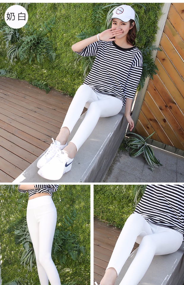 Quần legging mùa thu ở Nam Cực mặc quần mỏng phần eo cao, quần đen cỡ lớn quần dài 9 điểm quần legging ngắn