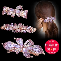 Kẹp tóc người lớn phiên bản Hàn Quốc của phụ kiện tóc pha lê màu tím clip hàng đầu rhinestone kẹp tóc bướm chéo clip đuôi ngựa clip lớn mùa xuân clip dây buộc tóc cho bé gái