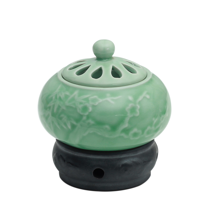 Timing electronic smoked incense buner temperature ceramic extract oil lamp sawdust powder cover indoor household aloes plug-in small ta