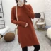 B-D14 áo len dài Mùa thu và mùa đông cơ bản của phụ nữ đa năng nửa chui cổ cao áo len thun nữ Áo / áo thun