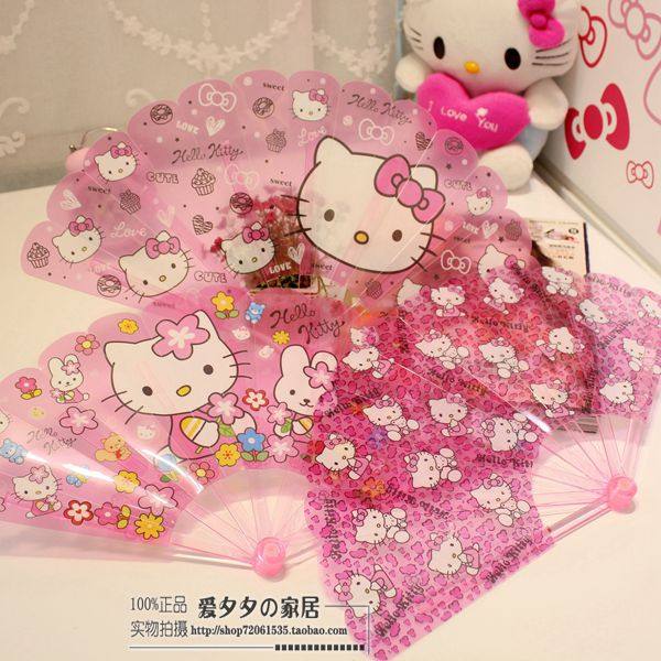 Cute Cartoon Folding Fan children Summer Girl Hearts Carry-on Children Students Girls' Folding Fan Plastic Group Fan