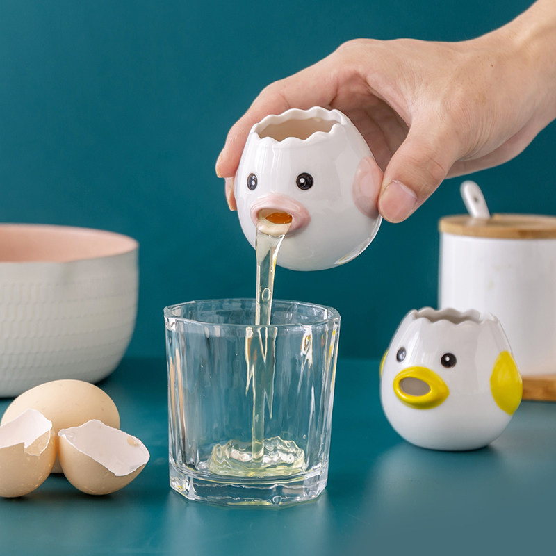 Cute Little Chicken Ceramic Egg Halal Separator Creative Eggs Egg Yolks Egg Yolks Egg-in-the-egg Egg-Liquid Sidefood