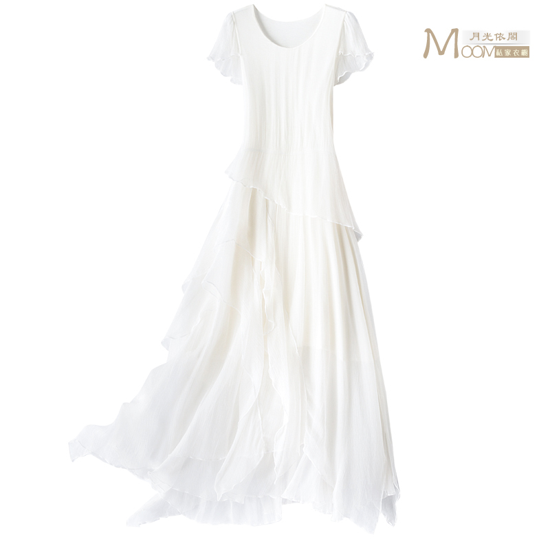 2026 Summer New Short-Sleeved Mulberry Silk 100% Silk Dress with a High-End Feel, Irregular Skirt with a Fairy-Like Temperament 2026 Summer New Short-Sleeved Mulberry Silk 100% Silk Dress with a High-End Feel, Irregular Skirt with a Fairy-Like Temperament