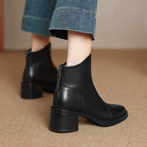 Martens, ретро демисезонные утепленные удерживающие тепло кожаные короткие сапоги, из натуральной кожи, широкий устойчивый каблук, воловья кожа