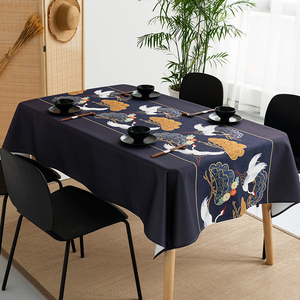 日式中国风和风防水防油棉麻桌布