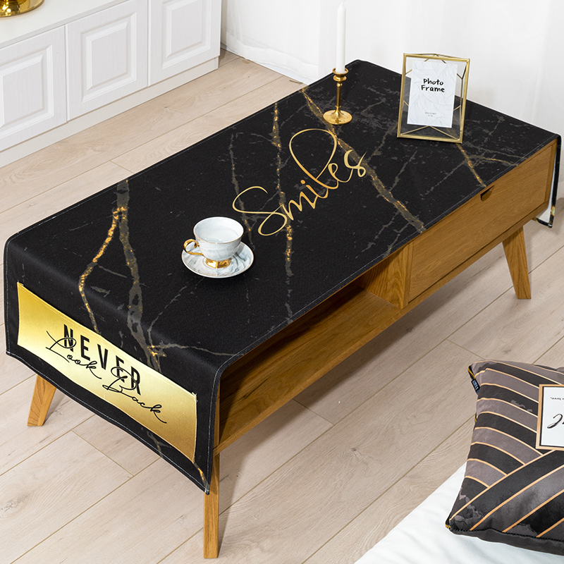 bla gold simple tablecloth nordic tablecloth rectangular tablecloth fabric cotton and linen tablecloth waterproof and oil-proof disposable desk cloth
