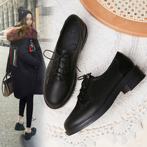 Genuine Leather Small Leather Shoes Women Pro Spring Inglées Wines Black Long Standing Soft Bottom Spring Autumn Soft Leather Spring Comfort Working Shoes