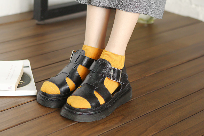 Bít tất Phụ nữ Vớ thấp Cotton Cotton Bít tất mùa hè và mùa thu Mới Đôi kim sọc dọc Đồng bằng hoang dã Tất vớ sinh viên Vớ cotton tất cổ cao