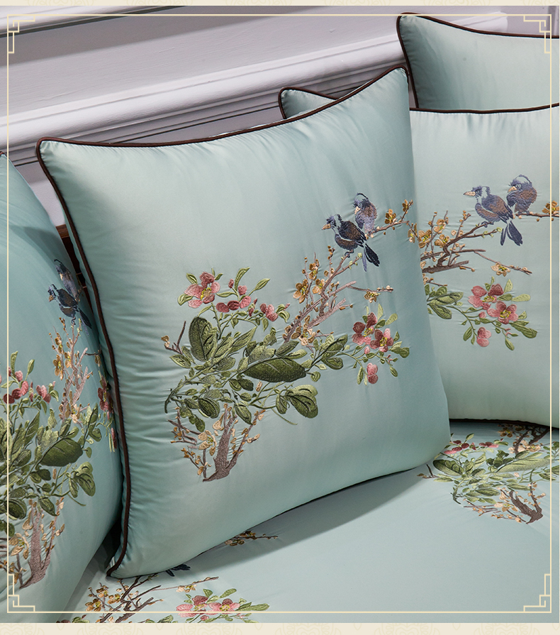 vải Trung Quốc hiện đại mới đệm ghế sofa gối thêu hoa 1033 gối gia dụng thắt lưng gối mà không có lõi - Trở lại đệm / Bolsters gối ghế