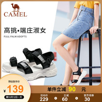 Camel womens shoes Camel womens shoes 2021 summer New thick soled sandals womens ins tide Net red father shoes