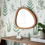 Xiaoman nordic минималистский ретро -тик с твердым деревом декоративной зеркальный зеркальный зеркало зеркало Чужое зеркало Средневековая завязка Стенная стена подвесное зеркало