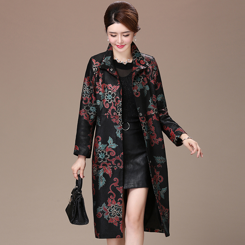 2022 new leather jacket women's Haining genuine leather sheepskin mid-length stand-up collar windbreaker slim fit