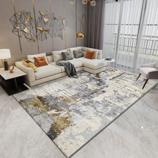 ковер 轻奢金色客厅地毯港式后现代北欧简约茶几垫卧室满铺床边毯新中式