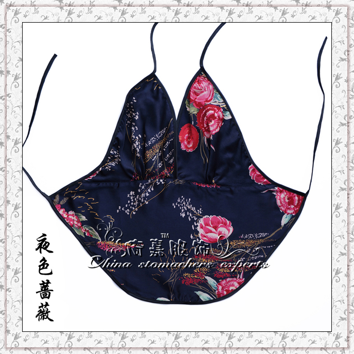 Yijia lụa lụa lụa ladies sexy hiệu suất cổ điển gió quốc gia silk satin in đồ ngủ bên trong tạp dề v-cổ