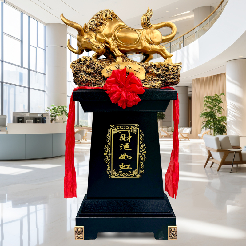Large Floor-Standing Cow Figurine for Office, Company, Hotel, Grand Opening, Gift-Giving, Hotel Front Desk Decoration, Housewarming Gift